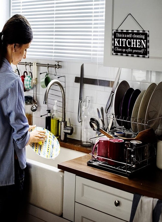 Putuo Decor This is a Self-Cleaning Kitchen Clean up after Yourself Sign, Reversible Double Sided Sign for Restaurant, 10x5 Inches PVC Hanging Plaque - Please Do Not Leave Dishes in the sink - Image 5